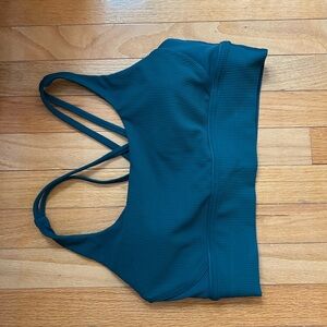 Lululemon Ribbed Energy Longline Sports Bra - Forest Green